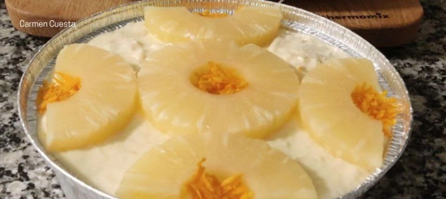 TIRAMISÚ SABOR A PIÑA CON ESENCIA DE NARANJA