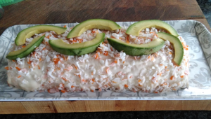 PUDING DE GAMBAS, CANGREJO Y ATUN